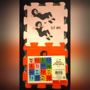 Workout foam floor activity tiles